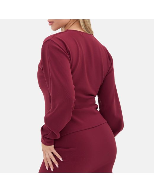 I Saw It First Red Statement Button Ribbed Cardigan