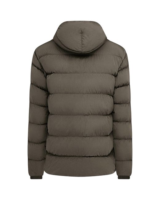 C P Company Green Chrome-R Goggle Duck Down Long Sleeve Short Puffer Jacket for men