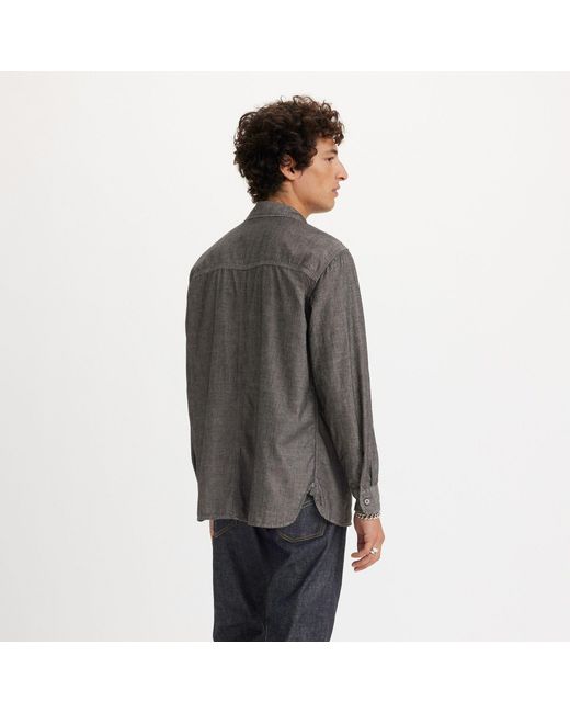 Levi's Gray Auburn Worker Chambray Long-Sleeve Denim Shirt for men