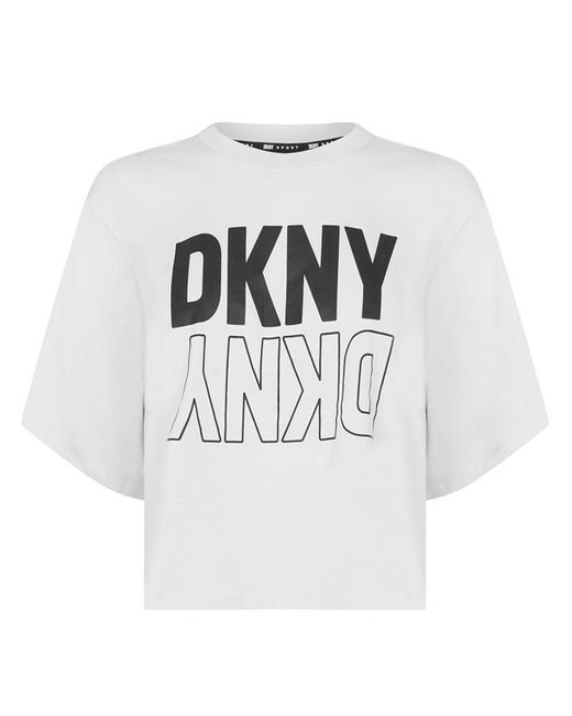 DKNY Gray Reflect Cropped T Shirt