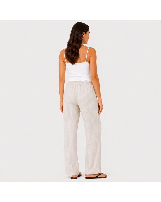 I Saw It First White Striped Straight Leg Trousers