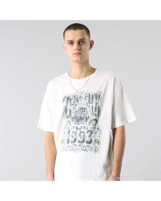 Pretty Green White Zen Tour Graphic Regular Fit T-Shirt for men