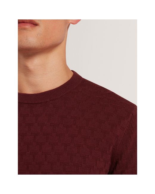 Ted Baker Purple Stitch Crew Neck Knitted Top for men