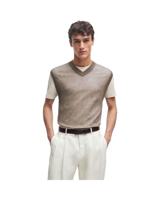 Boss Gray Knitted T-Shirt for men