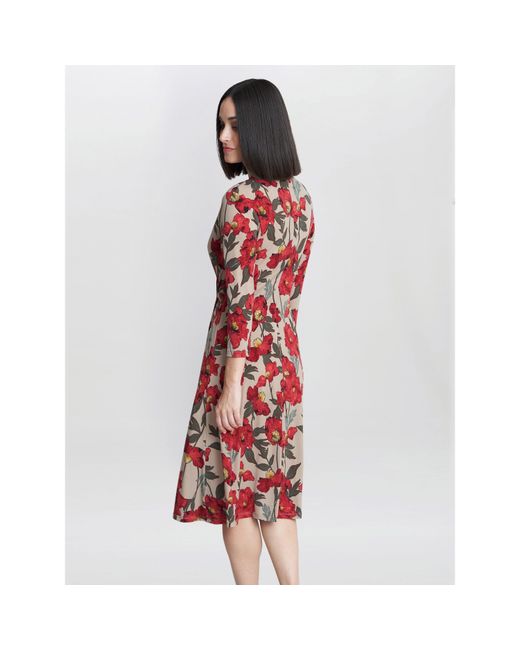 Gina Bacconi Red Cassidy Jersey Wrap Dress