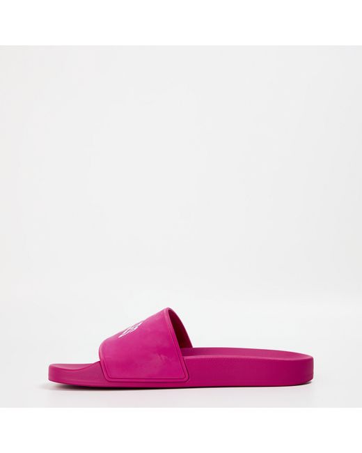 Balenciaga Pink Paris Slider Slippers