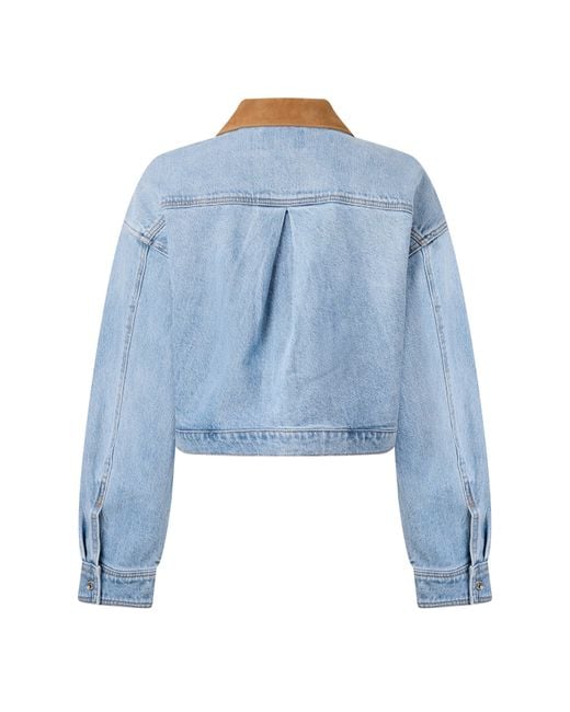 GOOD AMERICAN Blue Good Denim Crop Jkt Ld64