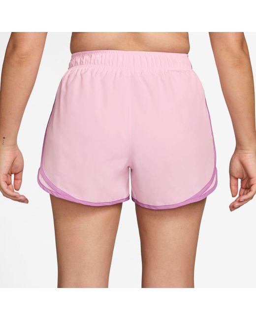 Nike Pink Tempo Dri-Fit Mid-Rise Brief-Lined Running Shorts