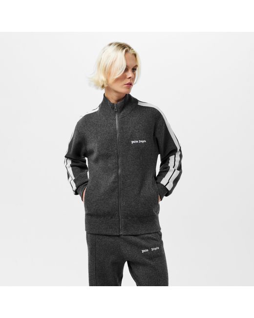 Palm Angels Gray Knitted Tracksuit Top