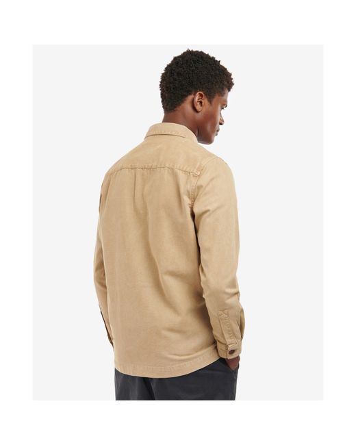 Barbour Natural Washed Cotton Long Sleeve Overshirt for men