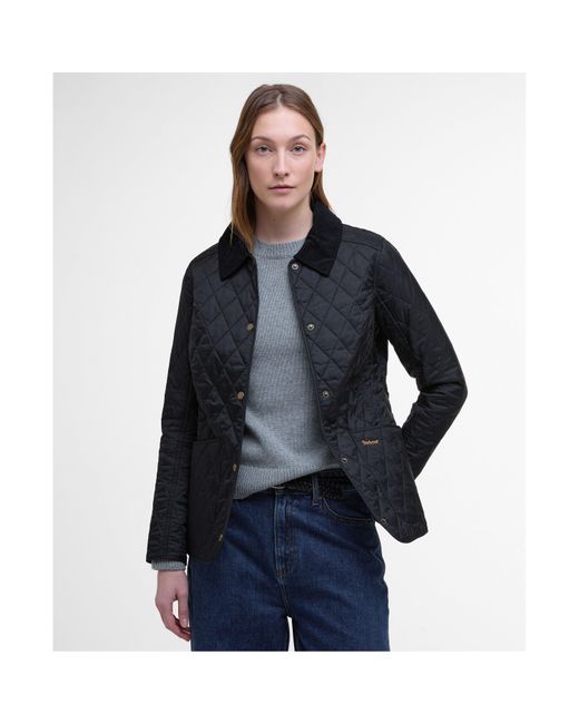 Barbour Black Annandale Diamond Quilted Long Sleeve Hip Length Jacket