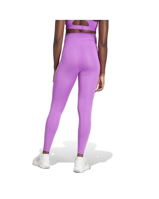 Adidas Purple Optime Essentials Full-Length Leggings (Maternity)