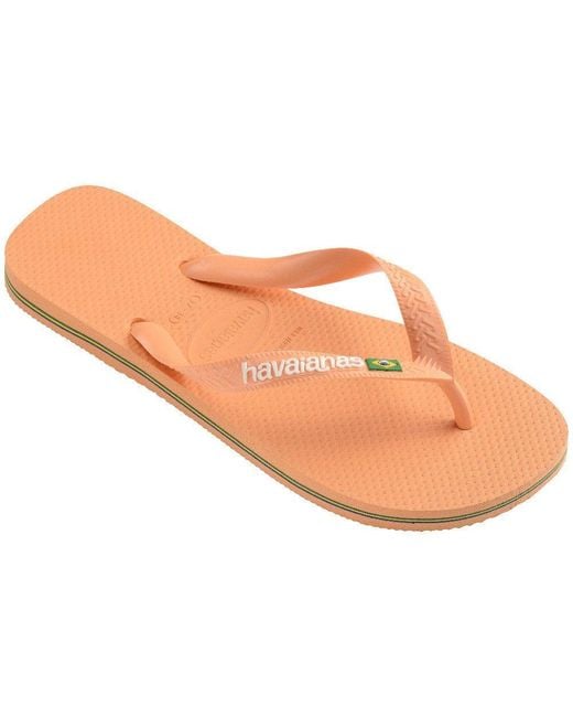 Havaianas Orange Hav Brasil Logo Ruby Flip Flops for men