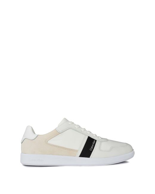 Calvin Klein White Lace Up Mix Trainers for men