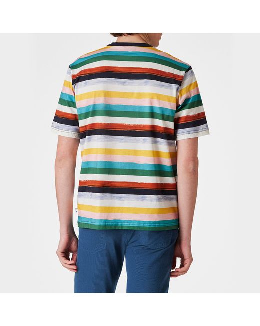 Paul Smith Blue Stripe Regular Fit T-Shirt for men