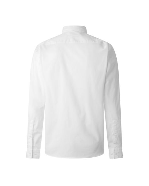 HUGO White Long Sleeve Plain Shirt for men