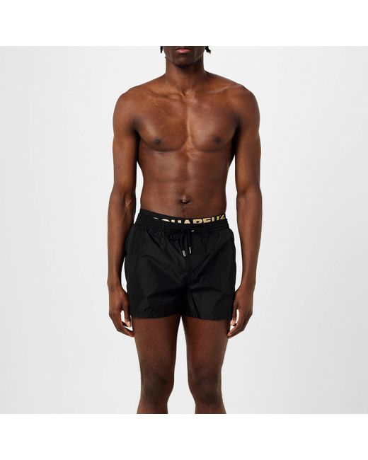 DSquared² Black Logo Swim Shorts for men