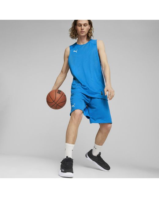 PUMA Blue Hoops Team Practice Basketball Shorts for men