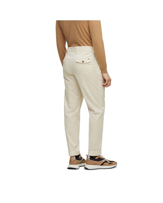 Boss Natural Perin Pleated Trousers for men