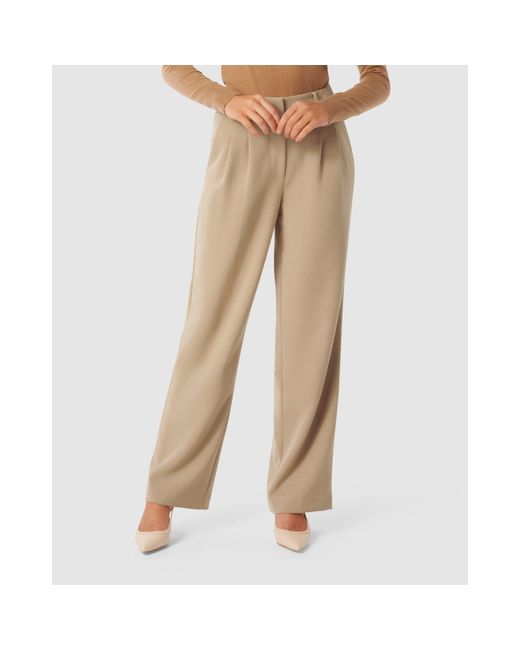 Forever New Natural Danielle Straight Leg Pants