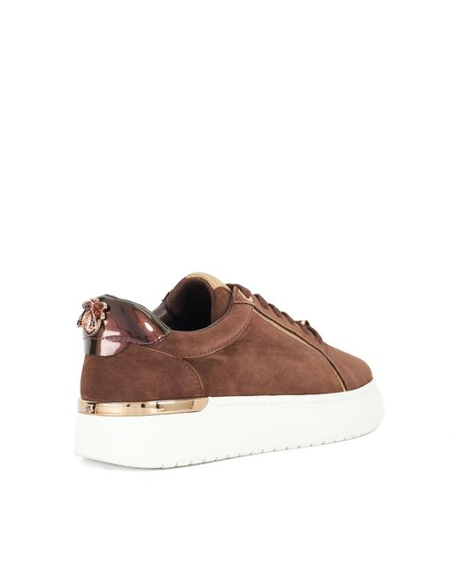 Dune Brown Emmelino Platform Trainers