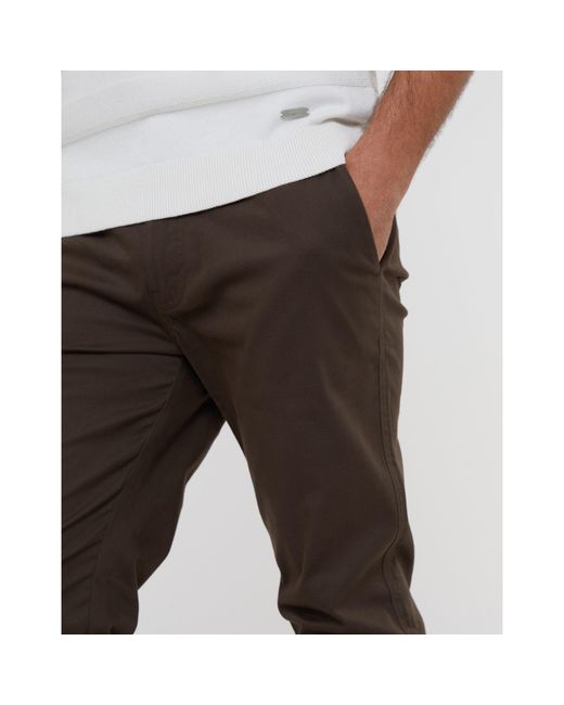 Threadbare Brown Slim Fit Trousers for men