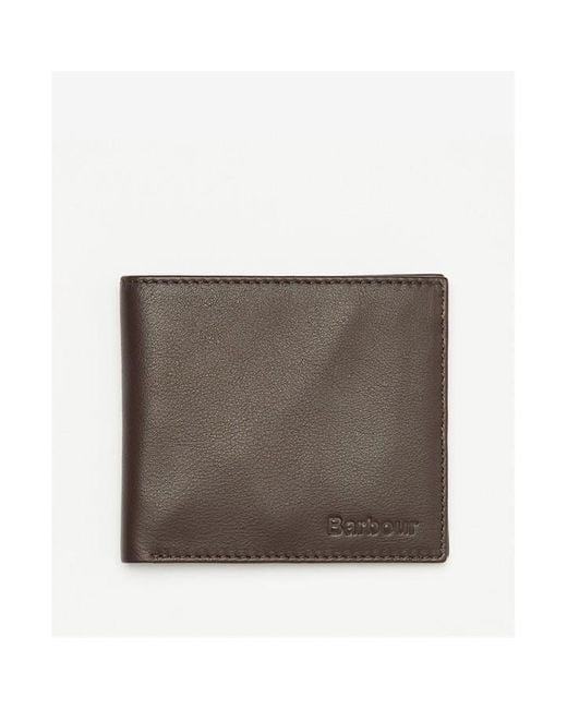 Barbour Brown Colwell Leather Billfold Wallet for men