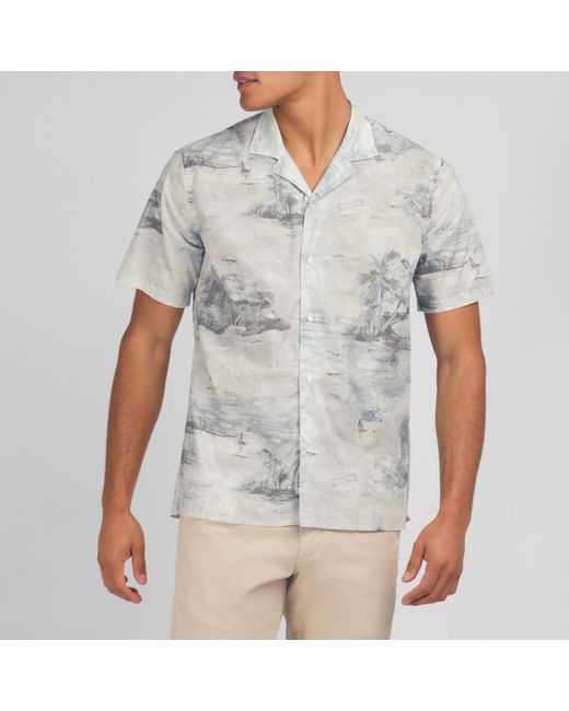 Eden Park Gray Shirt With Exclusive Palm Trees Print for men