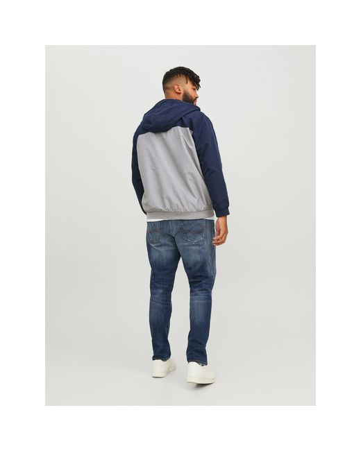 Jack & Jones Blue Hooded Bomber Plus Size for men