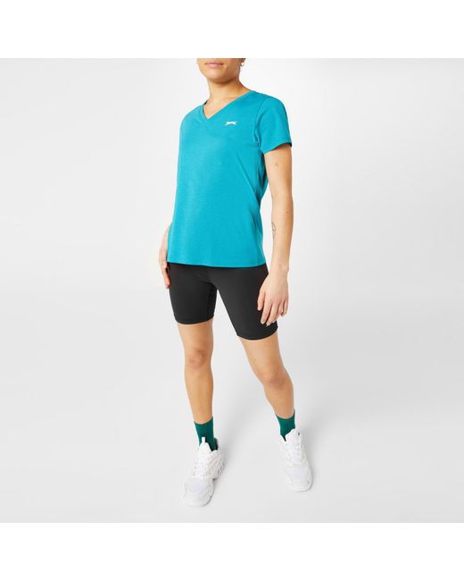 Slazenger 1881 Blue Ladies V Neck Tee Shirt