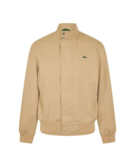 Lacoste Natural Twill Cotton Long Sleeve Harrington Jacket for men