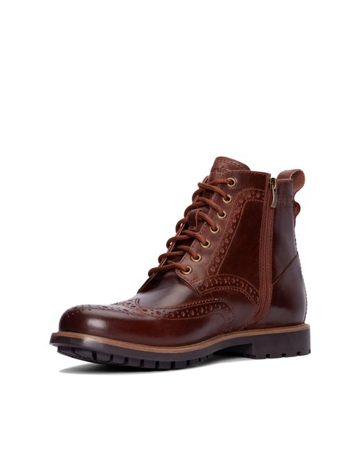 Clarks Brown Westcombe Brogue Boots for men