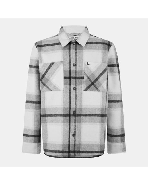 Jack Wills Gray Jw Check Long-Sleeve Patterned Shirt for men