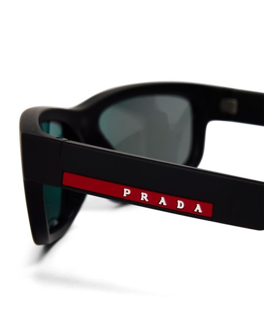 Prada Black 0Ps 05Zs Round Sunglasses for men
