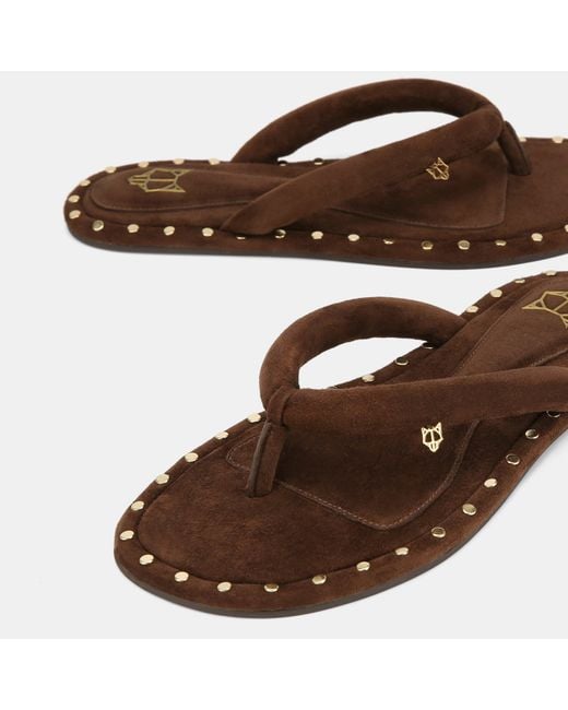 Naked Wolfe Brown Grenada Leather Flip Flop