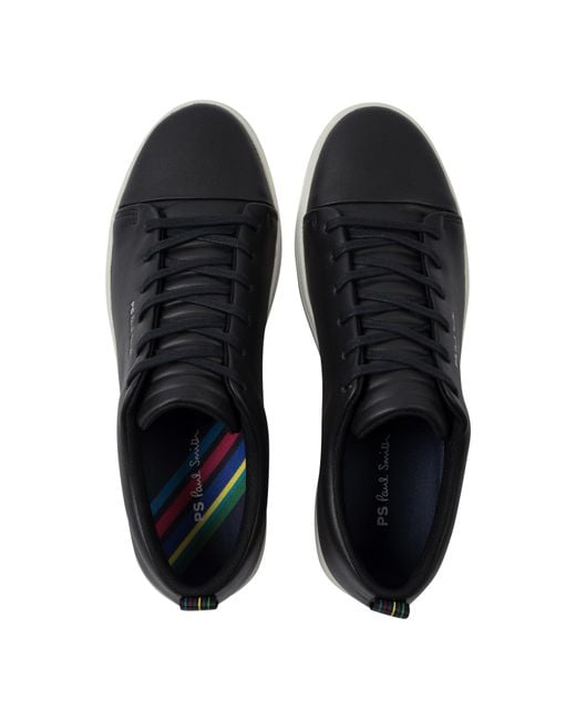 Paul Smith Black Lee Leather Low-Top Trainers for men