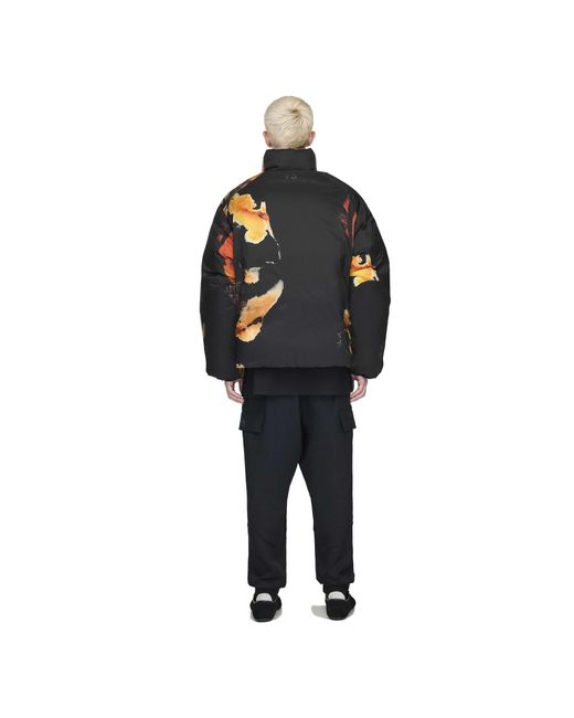 Y-3 Black Water Repellent Nylon Medium Puffer Jacket for men