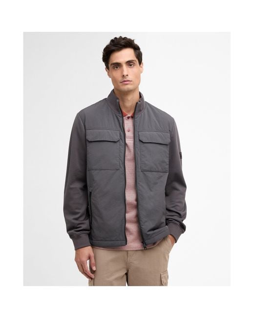 Barbour Gray Ethan Quilted Sweatshirt for men