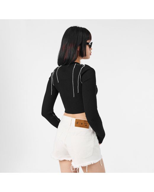 Off-White c/o Virgil Abloh Black Diagonal Stripe Knitted Top