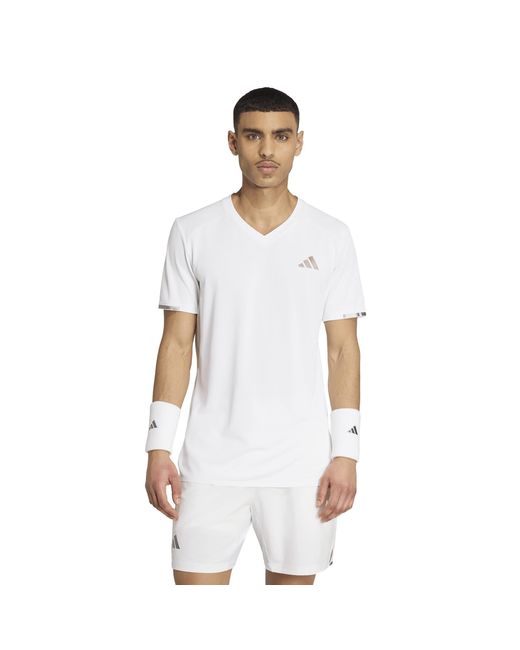Adidas White Wim Short Sleeve Performance T-Shirt for men