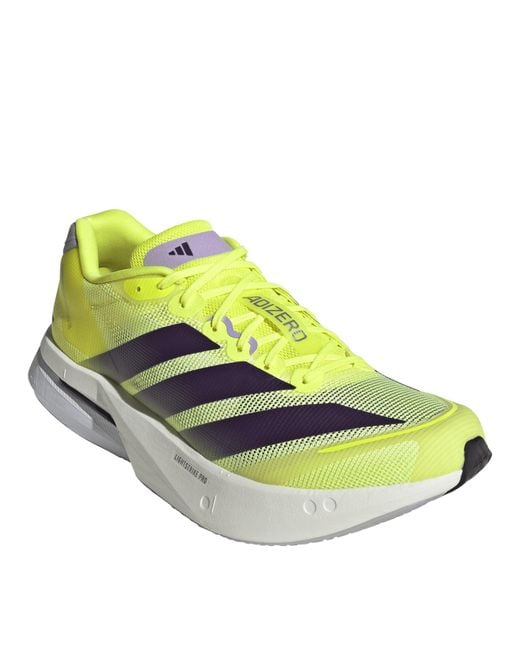 Adidas Yellow Adizero Boston 13 Road Running Shoes for men