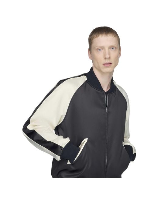 Y-3 Black Liquid Logo Satin Souvenir Jacket for men