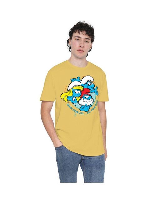 Other Metallic The Smurfs All For One T Shirt Banana for men