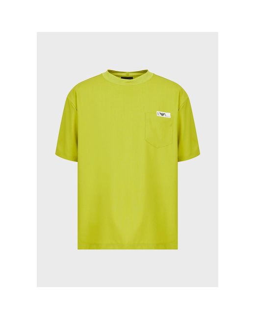 Emporio Armani Yellow Micro Logo T-Shirt for men