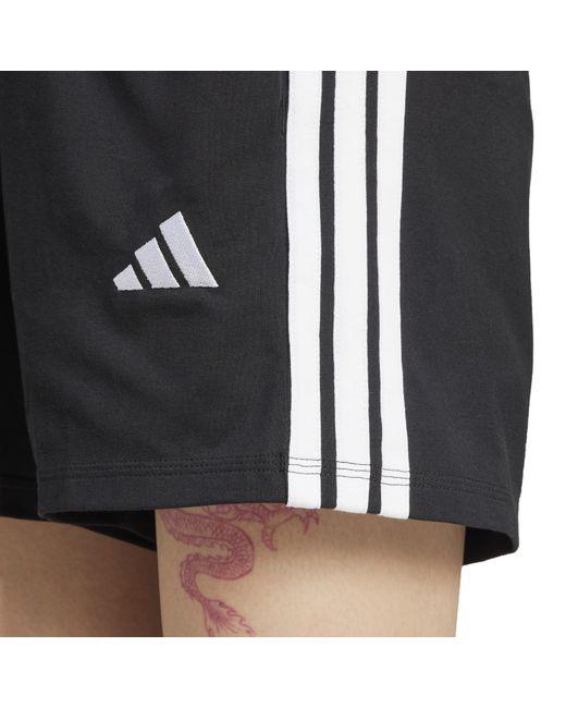 Adidas Black Essentials 3 Stripe Shorts