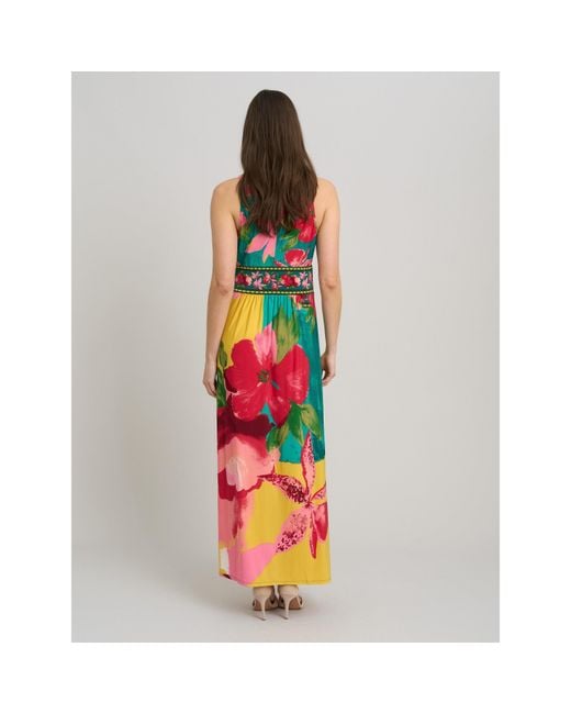 Gina Bacconi Red Marta V Neck Sleeveless Maxi Dress