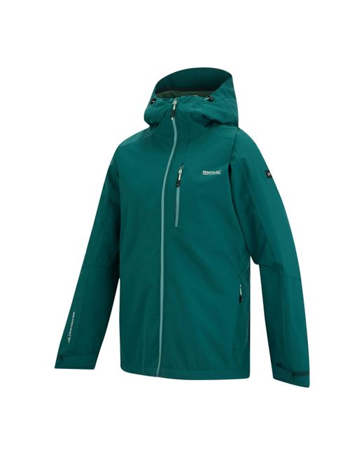 Regatta Green Birchdale Ii Waterproof Hooded Long Sleeve Jacket