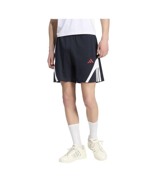 Adidas Blue Fleece Jogger Shorts for men