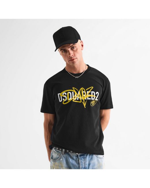 DSquared² Black Dsq Sig Logo Tee Sn63 for men