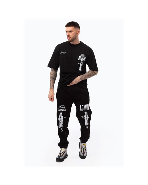 Hype Black Regular Fit T-Shirt for men